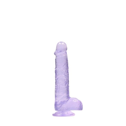DILDO REALISTA COM TESTÍCULOS CRYSTAL CLEAR 6 /15 CM ROXO REALROCK - Image 3