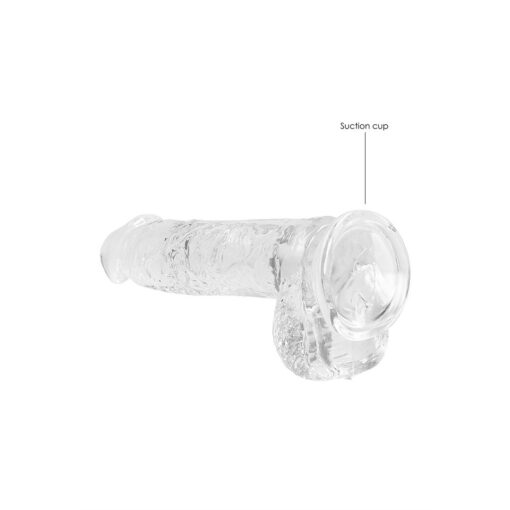 DILDO REALISTA COM TESTÍCULOS CRYSTAL CLEAR 6 /15 CM TRANSPARENTE REALROCK - Image 5