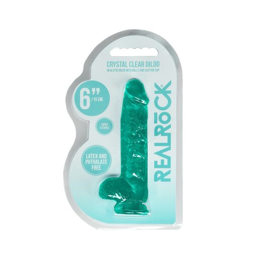 DILDO REALISTA COM TESTÍCULOS CRYSTAL CLEAR 6 /15 CM VERDE REALROCK - Image 2