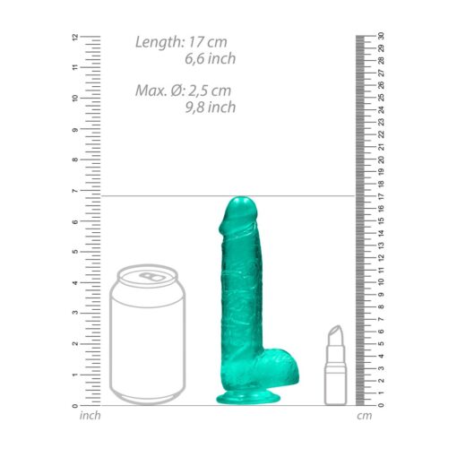 DILDO REALISTA COM TESTÍCULOS CRYSTAL CLEAR 6 /15 CM VERDE REALROCK - Image 6