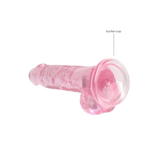 DILDO REALISTA COM TESTÍCULOS CRYSTAL CLEAR 7 /18 CM ROSA REALROCK - Image 5