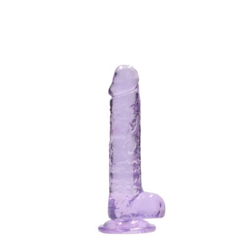 DILDO REALISTA COM TESTÍCULOS CRYSTAL CLEAR 7 /18 CM ROXO REALROCK - Image 3