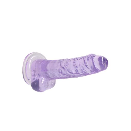 DILDO REALISTA COM TESTÍCULOS CRYSTAL CLEAR 7 /18 CM ROXO REALROCK - Image 4