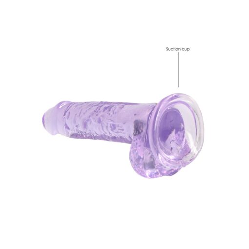 DILDO REALISTA COM TESTÍCULOS CRYSTAL CLEAR 7 /18 CM ROXO REALROCK - Image 5