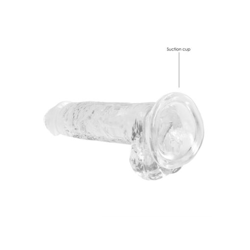 DILDO REALISTA COM TESTÍCULOS CRYSTAL CLEAR 7 /18 CM TRANSPARENTE REALROCK - Image 5