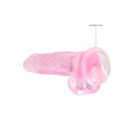 DILDO REALISTA COM TESTÍCULOS CRYSTAL CLEAR 8 /21 CM ROSA REALROCK - Image 5