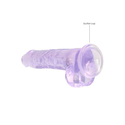 DILDO REALISTA COM TESTÍCULOS CRYSTAL CLEAR 8 /21CM ROXO REALROCK - Image 5