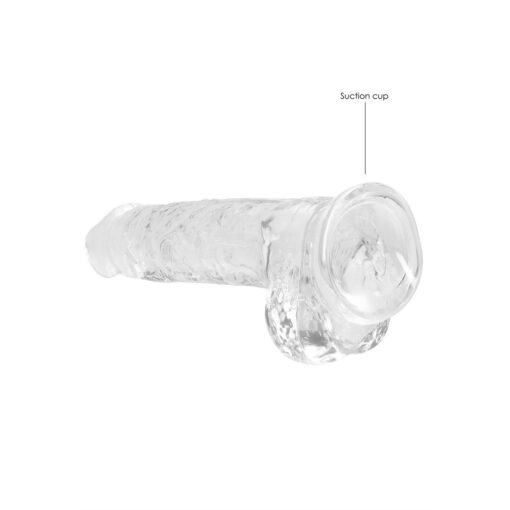 DILDO REALISTA COM TESTÍCULOS CRYSTAL CLEAR 8 /21CM ROSA REALROCK - Image 5
