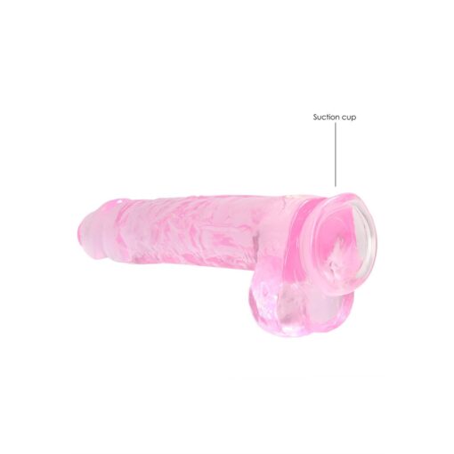 DILDO REALISTA COM TESTÍCULOS CRYSTAL CLEAR 9 /23 CM ROSA REALROCK - Image 5