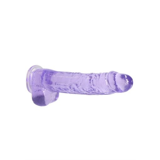 DILDO REALISTA COM TESTÍCULOS CRYSTAL CLEAR 9 /23 CM ROXO REALROCK - Image 4