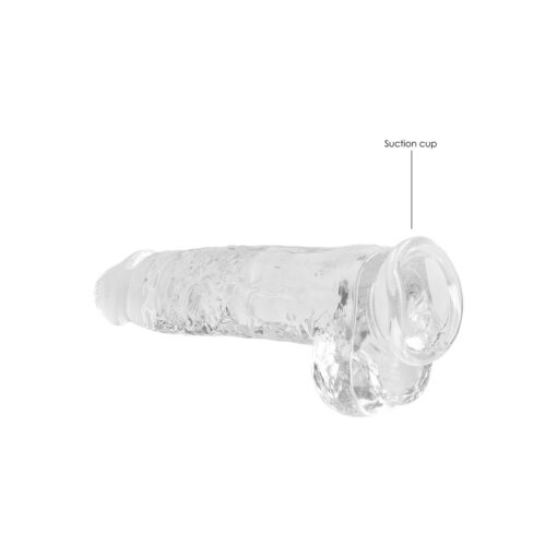 DILDO REALISTA COM TESTÍCULOS CRYSTAL CLEAR 9 /23CM TRANSPARENTE REALROCK - Image 5