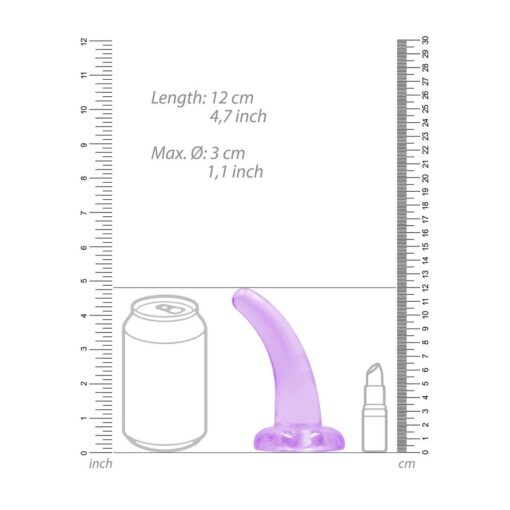 DILDO NON-REALISTIC CRYSTAL CLEAR  5 /11,5 CM ROXO REALROCK - Image 4