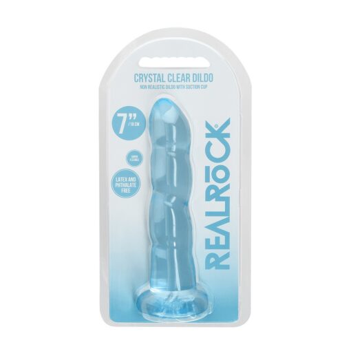 DILDO NON-REALISTIC CRYSTAL CLEAR 7 /17 CM AZUL REALROCK - Image 2