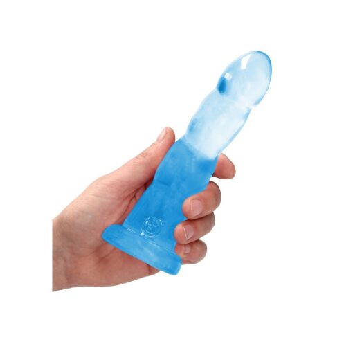 DILDO NON-REALISTIC CRYSTAL CLEAR 7 /17 CM AZUL REALROCK - Image 5
