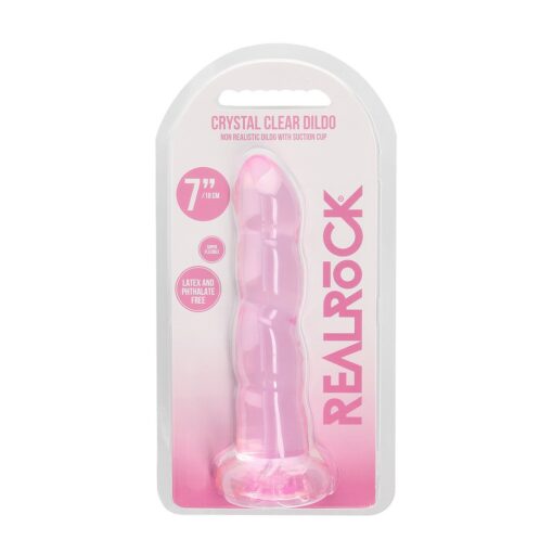 DILDO NON-REALISTIC CRYSTAL CLEAR 7 /17 CM ROSA REALROCK - Image 2