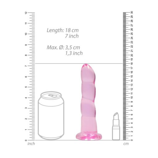 DILDO NON-REALISTIC CRYSTAL CLEAR 7 /17 CM ROSA REALROCK - Image 4