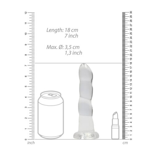 DILDO NON-REALISTIC CRYSTAL CLEAR 7 /17 CM TRANSPARENTE REALROCK - Image 4