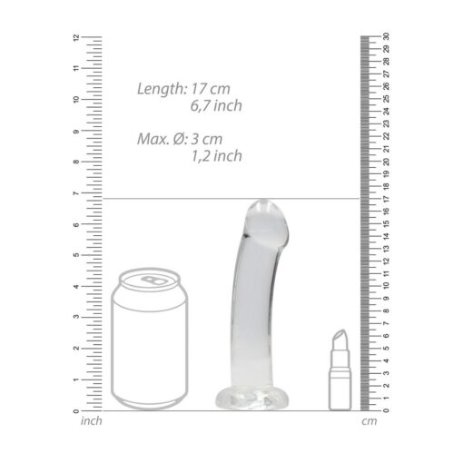DILDO NON-REALISTIC CRYSTAL CLEAR 7 /17 CM TRANSPARENTE REALROCK - Image 5