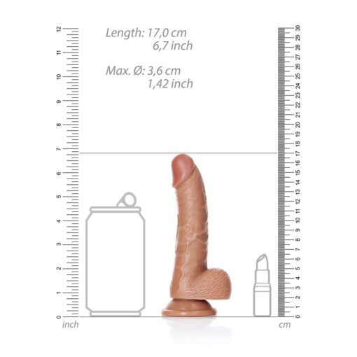 DILDO REALISTA COM TESTÍCULOS CURVED 6 /15,5 CM REALROCK - Image 6