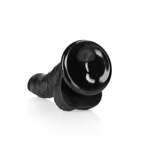 DILDO REALISTA COM TESTÍCULOS CURVED 7 /18CM PRETO REALROCK - Image 5