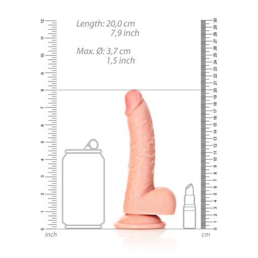 DILDO REALISTA COM TESTÍCULOS CURVED 7 /18CM FLESH REALROCK - Image 6