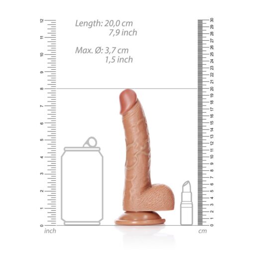 DILDO REALISTA COM TESTÍCULOS CURVED 7 /18CM REALROCK - Image 6