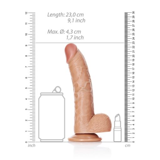 DILDO REALISTA COM TESTÍCULOS CURVED 8 /20,5 CM REALROCK - Image 6
