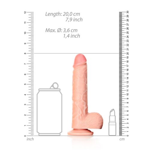 DILDO REALISTA COM TESTÍCULOS STRAIGHT 7 /18 CM FLESH REALROCK - Image 6