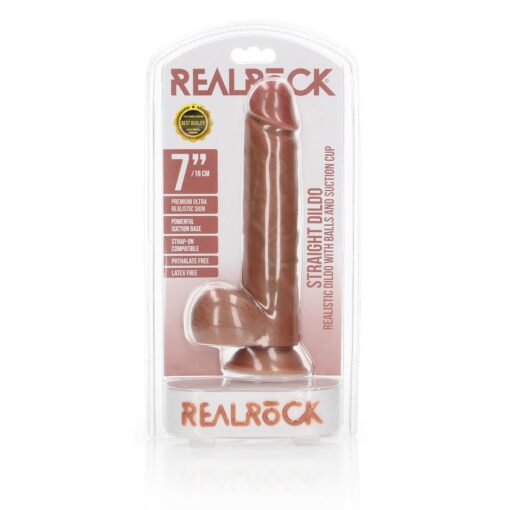 DILDO REALISTA COM TESTÍCULOS STRAIGHT 7 /18 CM REALROCK - Image 2