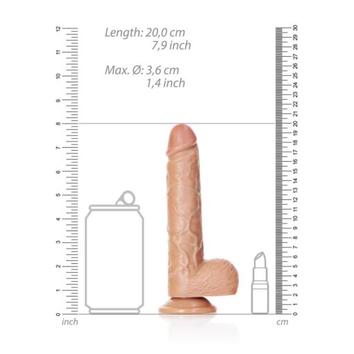 DILDO REALISTA COM TESTÍCULOS STRAIGHT 7 /18 CM REALROCK - Image 6