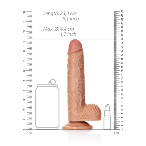 DILDO REALISTA COM TESTÍCULOS STRAIGHT 8 /20,5 CM REALROCK - Image 6