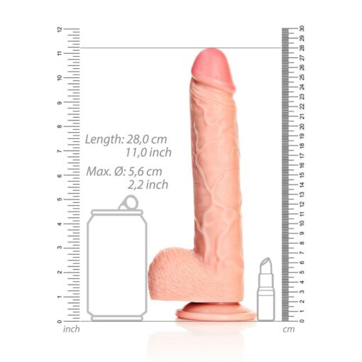 DILDO REALISTA COM TESTÍCULOS STRAIGHT 9 /23 CM REALROCK - Image 6
