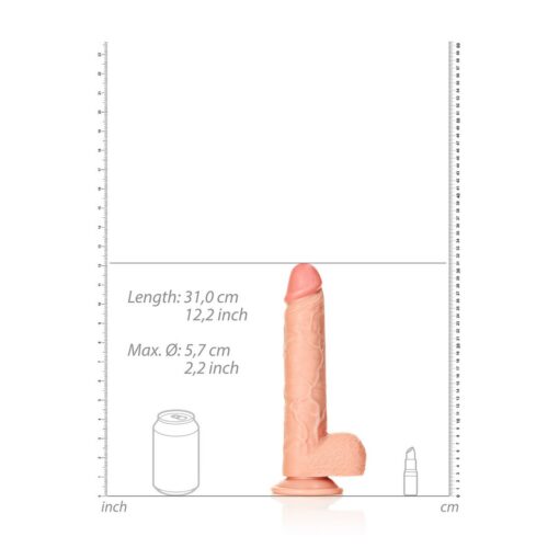DILDO REALISTA COM TESTÍCULOS STRAIGHT 11 /28 CM FLESH REALROCK - Image 6