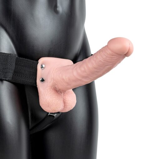 STRAP-ON OCO COM TESTÍCULOS 7 /18 CM FLESH REALROCK - Image 3