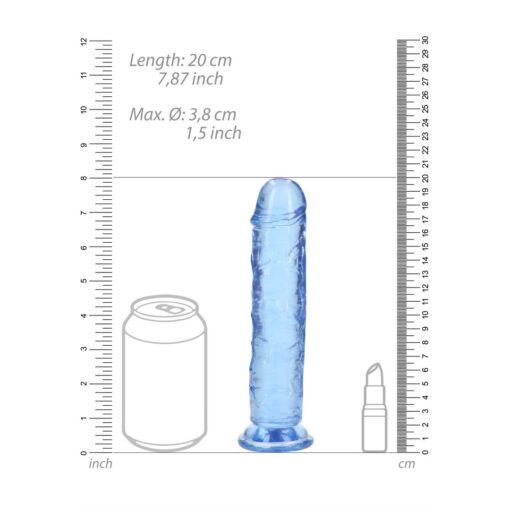 DILDO STRAIGHT REALISTIC CRYSTAL CLEAR 7 /18 CM AZUL REALROCK - Image 6