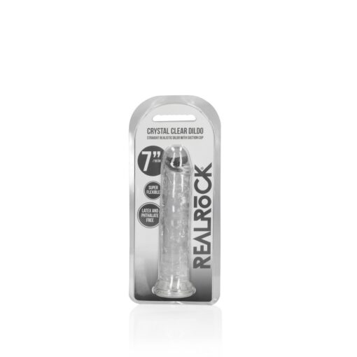 DILDO STRAIGHT REALISTIC CRYSTAL CLEAR 7 /18 CM TRANSPARENTE REALROCK - Image 2