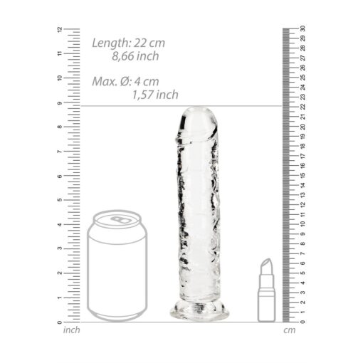 DILDO STRAIGHT REALISTIC CRYSTAL CLEAR 8 /20 CM TRANSPARENTE REALROCK - Image 6