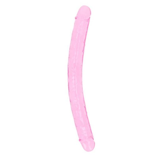 DILDO DUPLO CRYSTAL CLEAR REALISTIC DONG 13 /34 CM ROSA REALROCK
