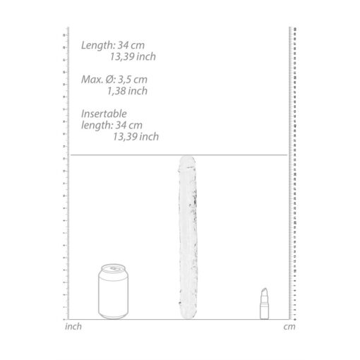 DILDO DUPLO REALISTIC DONG 13 /34 CM TRANSPARENTE REALROCK - Image 4