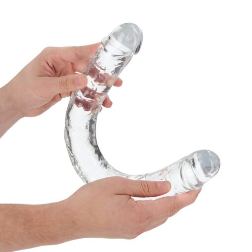 DILDO DUPLO CRYSTAL CLEAR REALISTIC DONG 18 /45 CM TRANSPARENTE REALROCK - Image 6
