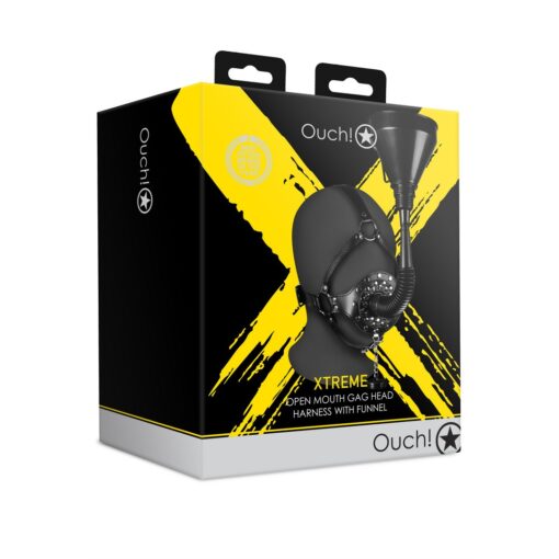 MÁSCARA COM MORDAÇA E FUNIL EXTREME PRETO OUCH! - Image 2