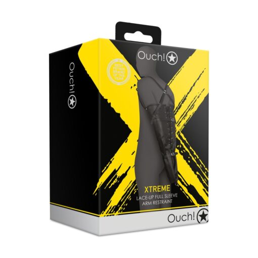RESTRIÇÃO DE BRAÇOS LACE-UP FULL SLEEVE PRETO XTREME OUCH! - Image 2