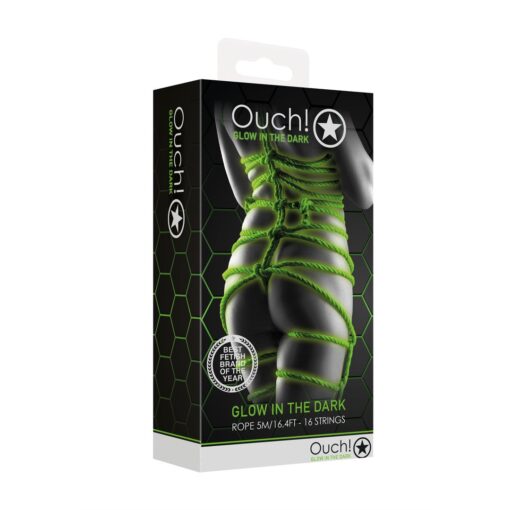 CORDA BONDAGE FLUORESCENTE GLOW IN THE DARK 16.4 FT /5 M OUCH! - Image 2