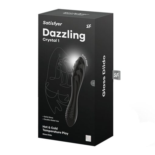 DILDO DE VIDRO DAZZLING CRYSTAL 1 PRETO SATISFYER - Image 2