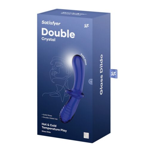 DILDO DE VIDRO DOUBLE CRYSTAL AZUL SATISFYER - Image 2