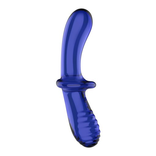 DILDO DE VIDRO DOUBLE CRYSTAL AZUL SATISFYER - Image 4