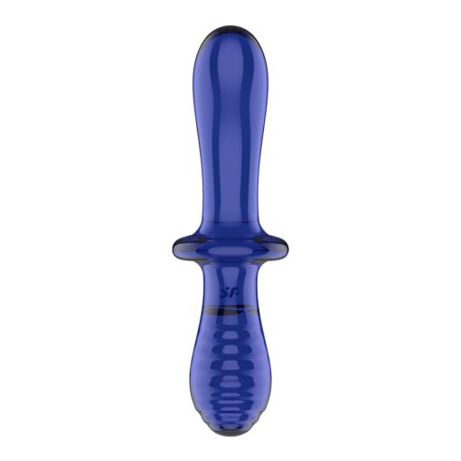 DILDO DE VIDRO DOUBLE CRYSTAL AZUL SATISFYER - Image 5