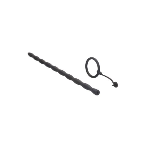 CONJUNTO DE SONDA DE URETRA COM ANEL PENIANO DE SILICONE PRETO OUCH! - Image 4