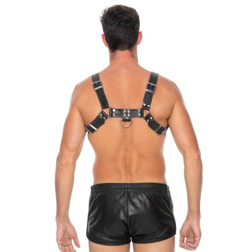 ARNÊS LEATHER BULLDOG HARNESS L/XL PRETO OUCH! - Image 5
