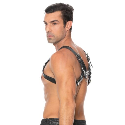 ARNÊS LEATHER BULLDOG HARNESS L/XL PRETO OUCH! - Image 6